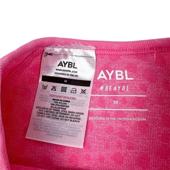 AYBL Evolve Speckle Seamless Short Sleeve Crop Top Raspberry Pink Size Medium - Picture 5 of 5